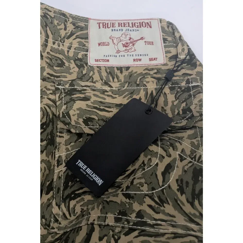 Camouflage True Religion  Cargo Pants Men 30 Flap Abstract Tiger Stripe Camo NWT